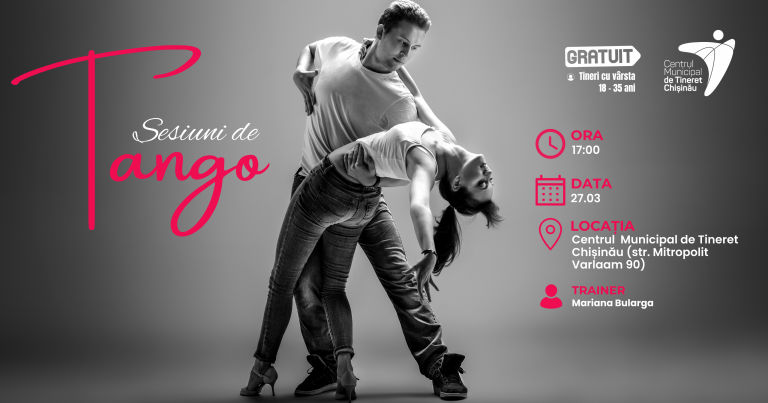 Бесплатная сессия танго в Муниципальном молодежном центре Кишиневса !