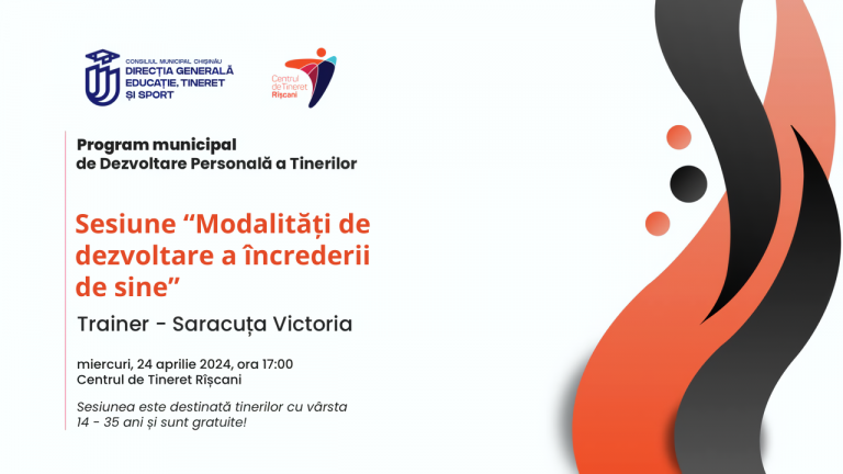 Attend a free session on self-confidence at the Rîscani Youth Center!