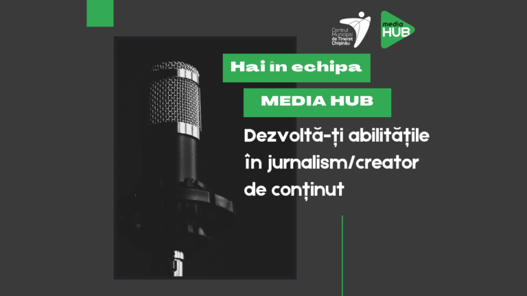 Media Hub Chișinău este în căutare de Creatori de Conținut și Cameramani!