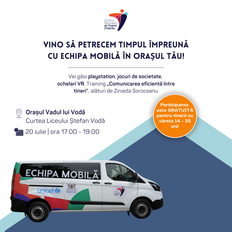 Chisinau Municipal Youth Center Mobile Team is coming to Vadul lui Voda!