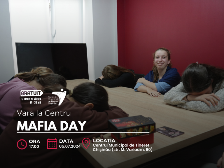 Participate in the Mafia Game, absolutely free, with your friends at the Chisinau Municipal Youth Center!