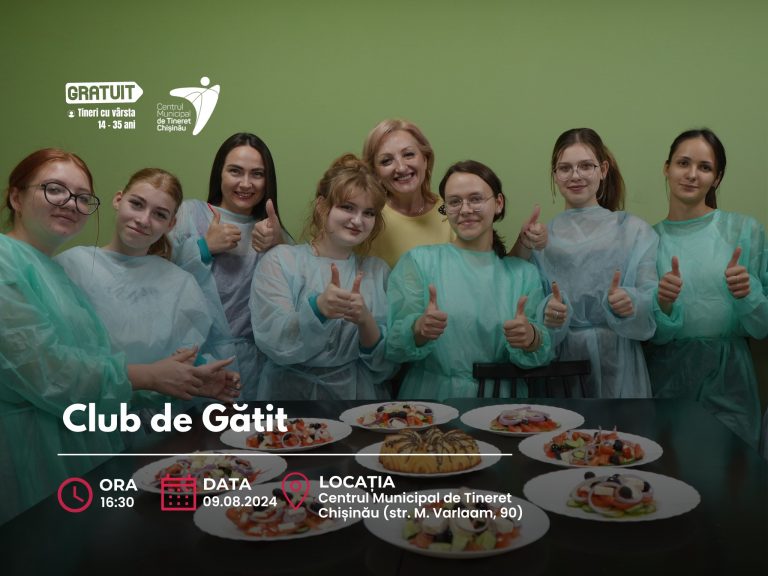 Registration is open for a new series of cooking club sessions at the Chisinau Municipal Youth Center!