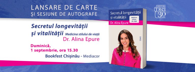Book launch at Bookfest Chisinau: “The secret of longevity and vitality” by Dr. Alina Epure