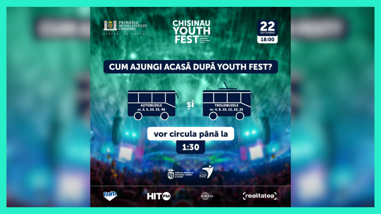 Extended Public Transport Program in Chisinau for #ChisinauYouthFest2024