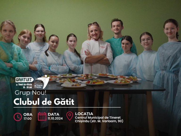 Open registration for the new series of workshops at the cooking club of the Chisinau Municipal Youth Center.