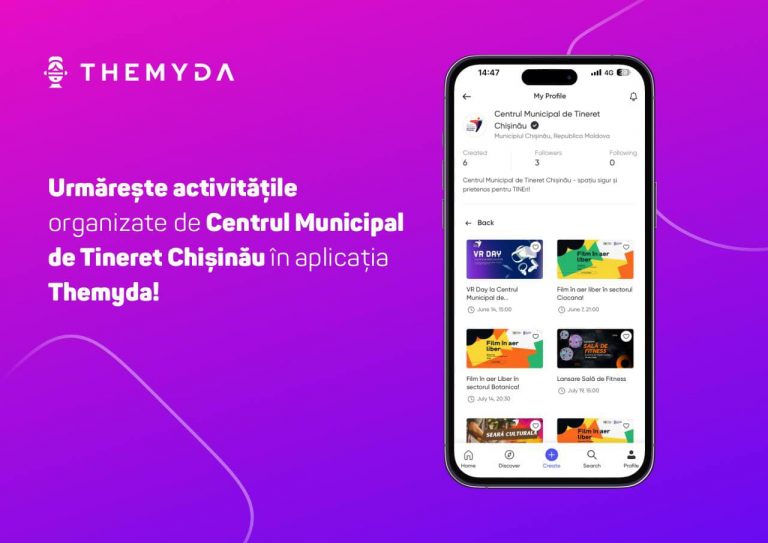 Chisinau Municipal Youth Center events now available in Themyda app!