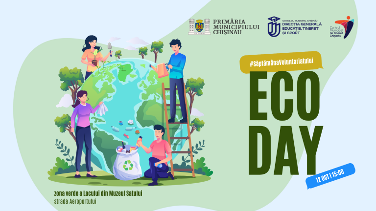 Eco Day sanitation action during the Volunteering Week in Chisinau. All young people from Chisinau are encouraged to participate!