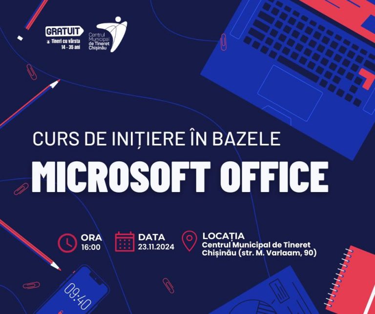 Free introductory course in Microsoft Office at the Chisinau Municipal Youth Center!
