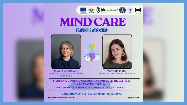Eveniment la Chișinău: „MindCare: Explorează-ți Mintea” – Cum să îți menții sănătatea mintală în lumea modernă