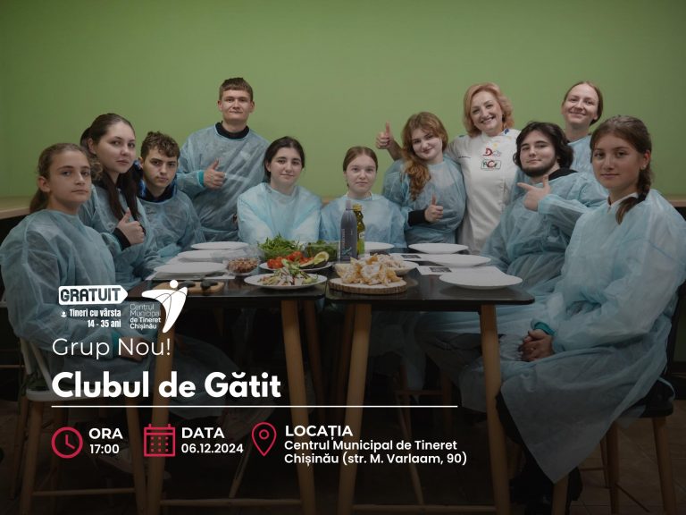 Chisinau Municipal Youth Center Cooking Club opens registration for a new series of workshops