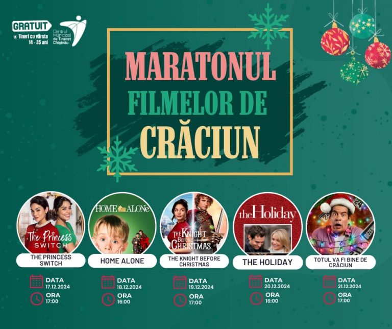 Christmas Movie Marathon at the Chisinau Municipal Youth Center: Free Admission and Festive Atmosphere