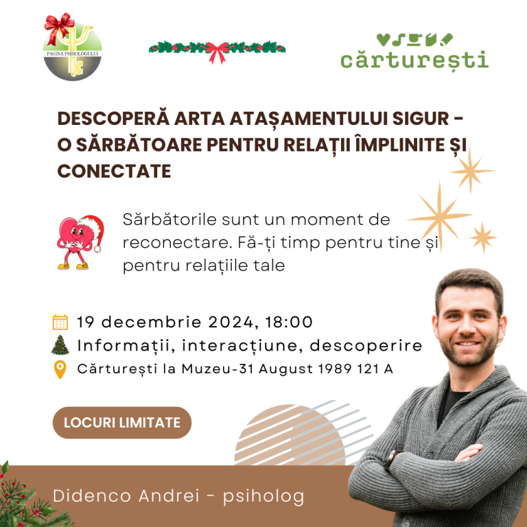 Workshop on Attachment and Healthy Relationships, organized by Andrei Didenco at Cărturești Chisinau