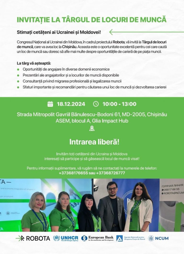 ROBOTA Career Fair: an opportunity for refugees and young people in Chisinau
