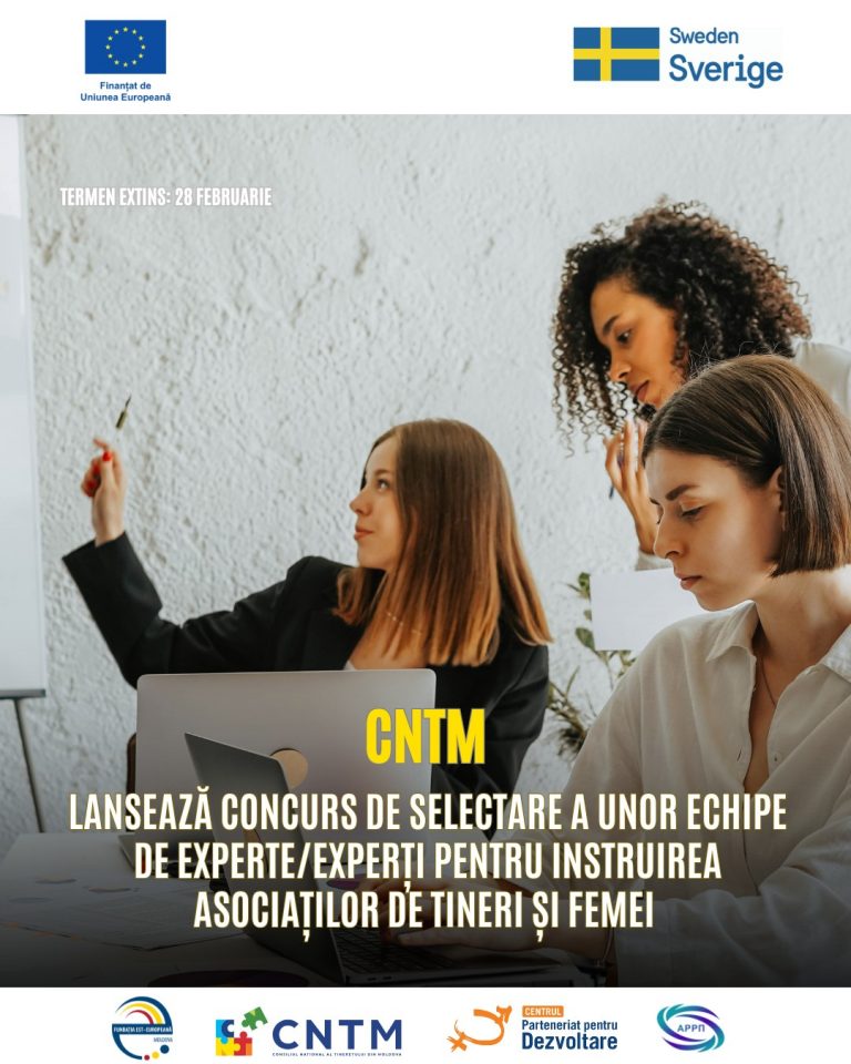 The National Youth Council of Moldova extends the deadline for the competition for the selection of expert teams for the training of youth and women associations   