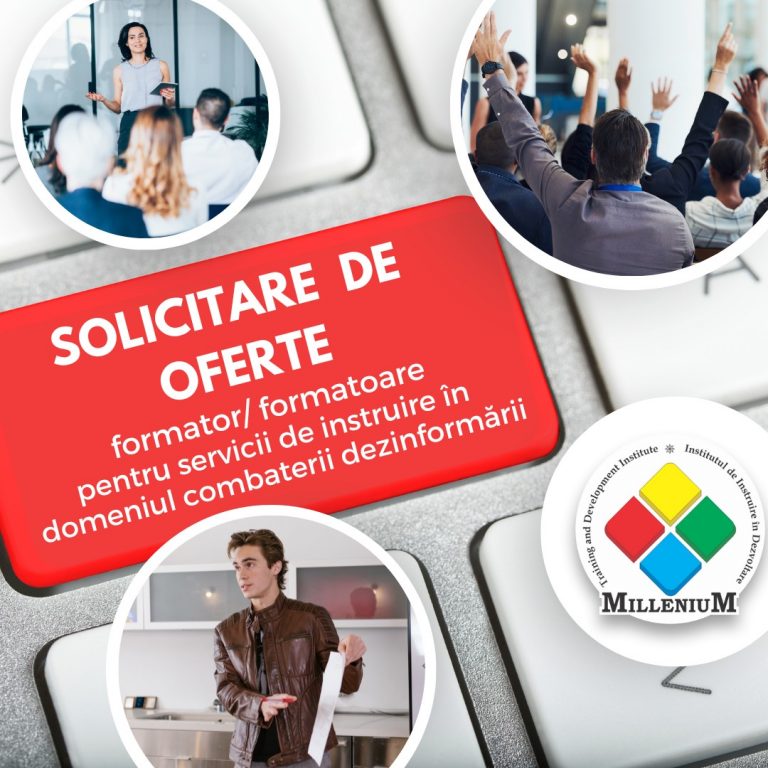 Concurs pentru selectarea a doi formatori în domeniul combaterii dezinformării în rândul tinerilor