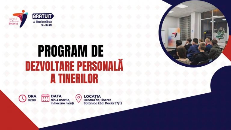 Young people from Chisinau can participate in the Personal Development Program organized by the Botanica Youth Centre