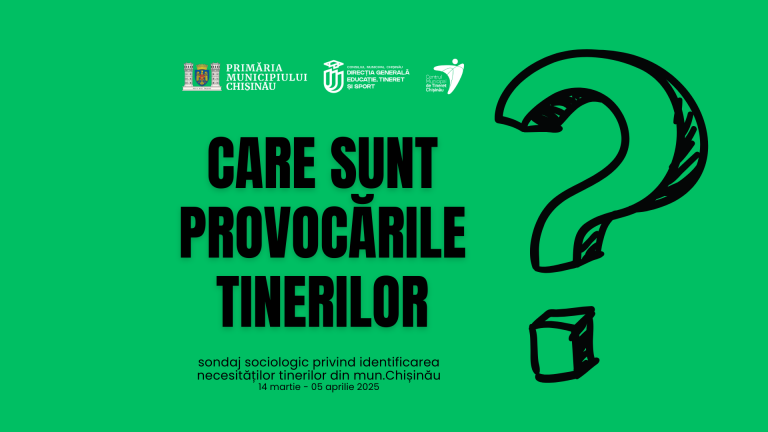 Young people from Chisinau invited to participate in the Municipal Survey on their needs. It can be filled in exclusively online!   