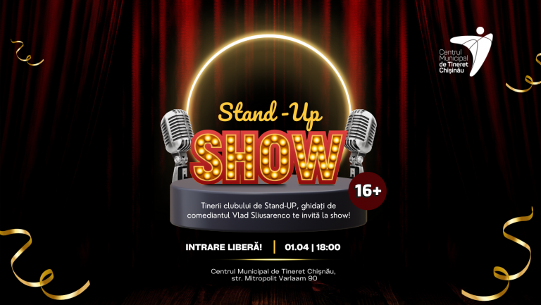 Stand-up Show la Chișinău: Tinerii din Clubul de Stand-Up pregătesc un show special de 1 aprilie