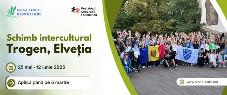 Concurs de Selectare a 40 de adolescenți pentru participarea în schimbul intercultural în Trogen, Elveția