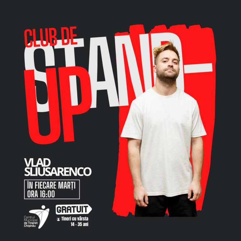 Stand-Up Club for young people at the Chisinau Municipal Youth Center! Participation is free and the coordinator is Vlad Sliusarenco   