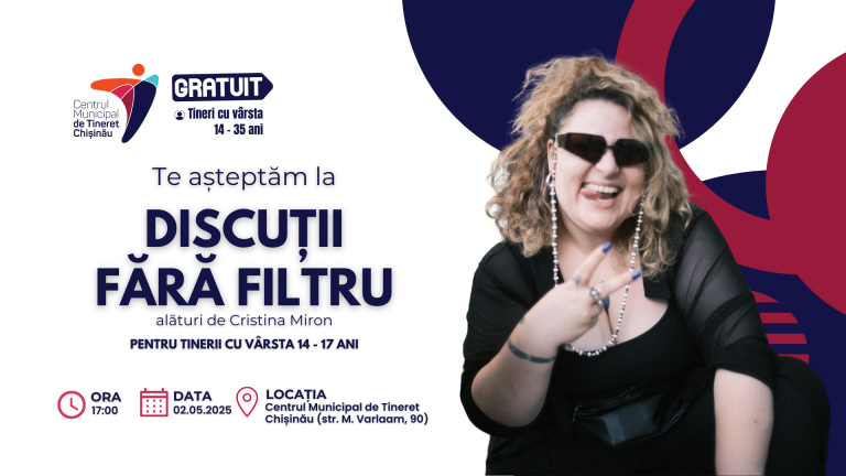 Cristina Miron, guest of a new edition of “Discussions without filter” at the Chisinau Municipal Youth Center
